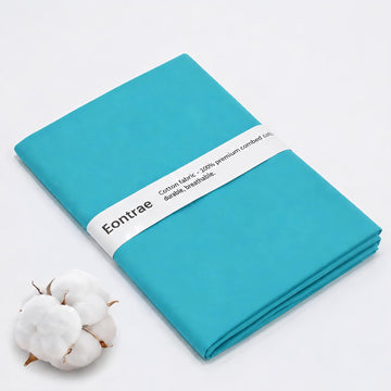 Turquoise Cotton Fabric 1 Yard, 100% Natural Cotton Poplin Fabric by The Yard, 59 Inches Wide Lining Fabric for