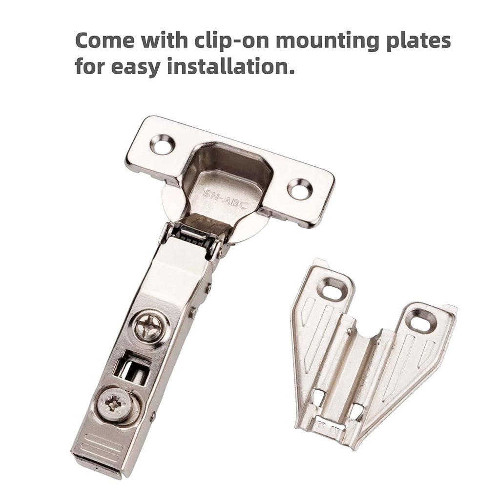(40 PCS) Full Overlay Soft Close Cabinet Hinges Cabinets - 105° Face Frame Concealed Cabinet Door Hinge -3 Way