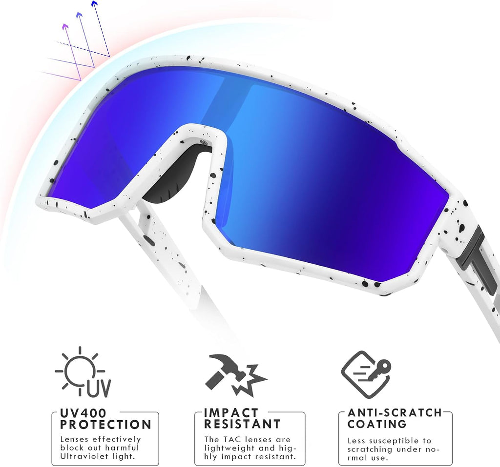 Youth Baseball Sunglasses, Kids Polarized Sports Sunglasses,UV400 Protection Glasses for Boys Girls Softball Cycling