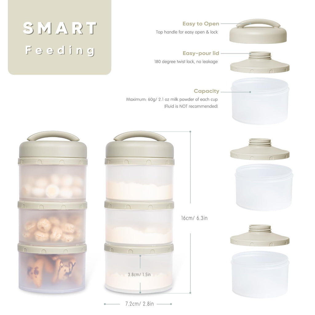 Stackable Formula Dispenser Portable: Milk Powder Container to go