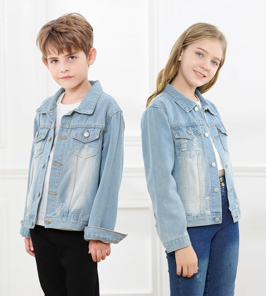 Toddler Jean Jacket for Girls and Boys Long Sleeve Denim Jacket