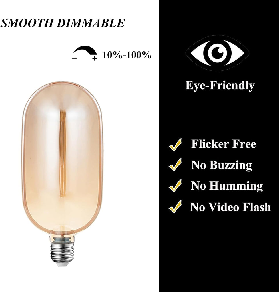 Large Edison Bulbs Oversized E26 Base LED Decorative Light Bulbs