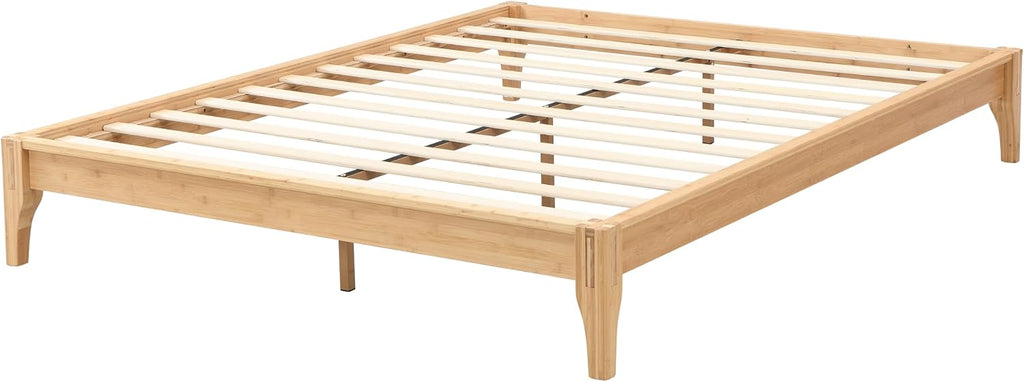 Full Size Bamboo Japanese Joinery Bed Frame, Tools Free, Natural