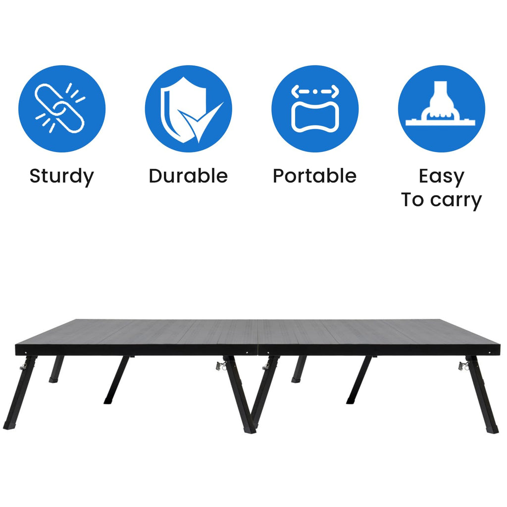 4'x8' Portable Stage, 2 Decks, Adjustable Height 17-28"