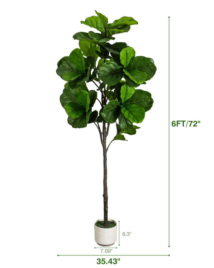 6FT Artificial Fiddle Fig Tree Faux Indoor