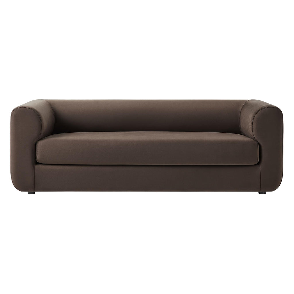 Leif Performance Velvet Upholstered Sofa - 89 Inch Modern Tuxedo Sofa - Comfy 3 Seater Velvet Couch