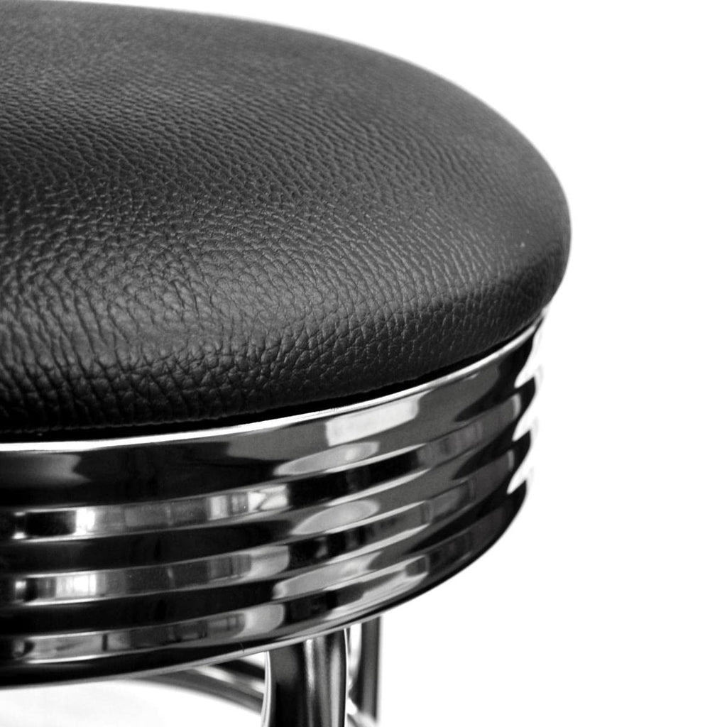 Heavy Duty 30 Inch Backless Swivel Bar Stool, Black Seat, Set of 2