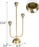 Gold Candelabra Candle Holders Centerpieces for Tables, 3 Arm Modern Elegant Metal Taper Candlesticks Stand Fireplace