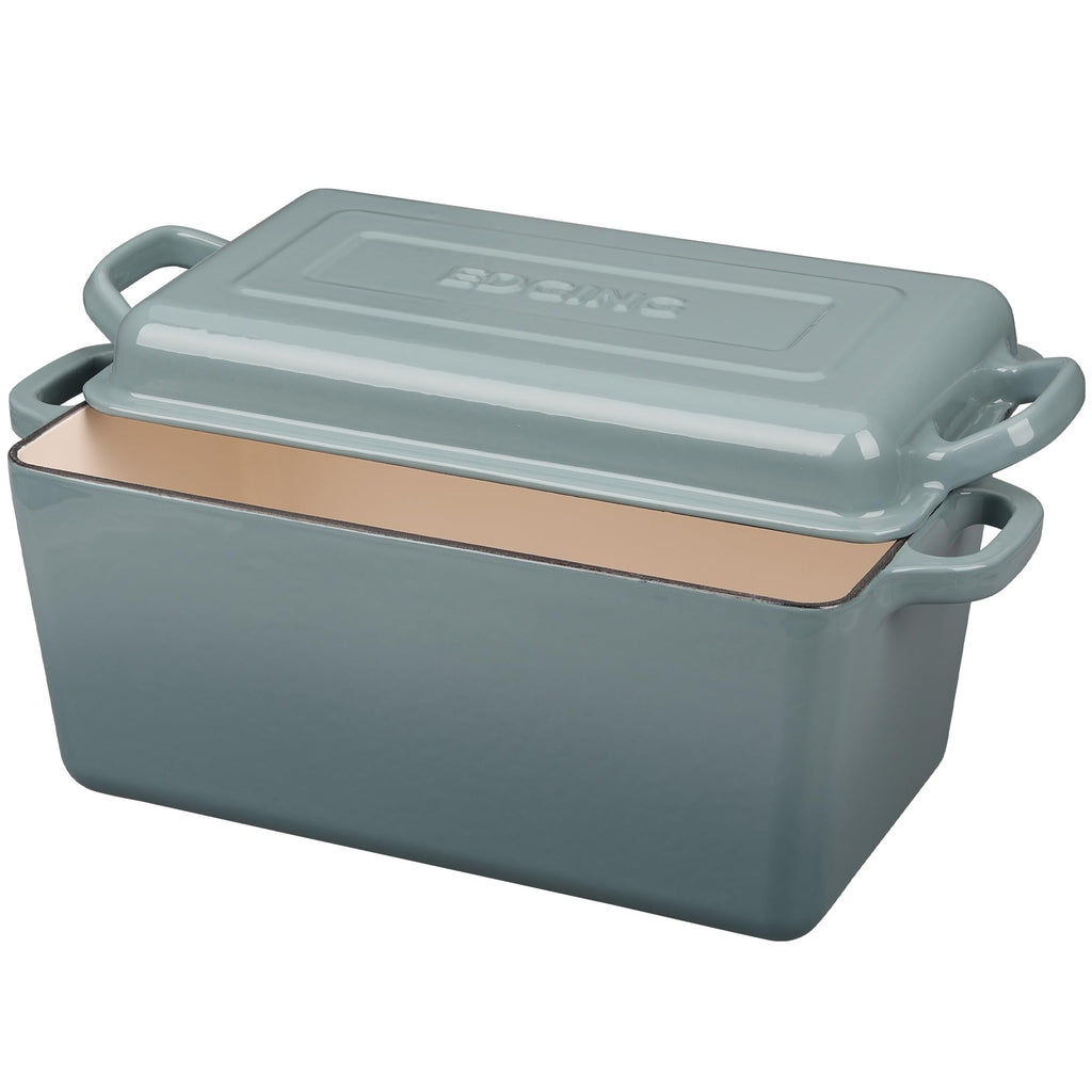 Enameled Cast Iron Dutch Oven, Oblong Bread Oven for Sourdough Bread Baking, Baking Pan, Dual Handles, Oven Safe, 4