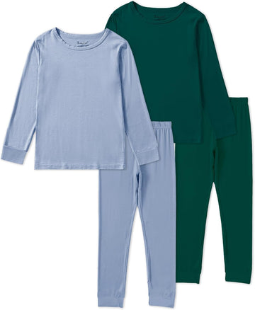 Baby Boys Girls Pajama Sets Toddler Long Sleeve Sleepwear Sets Rayon from Bamboo Pajamas Sets 4pcs PJs