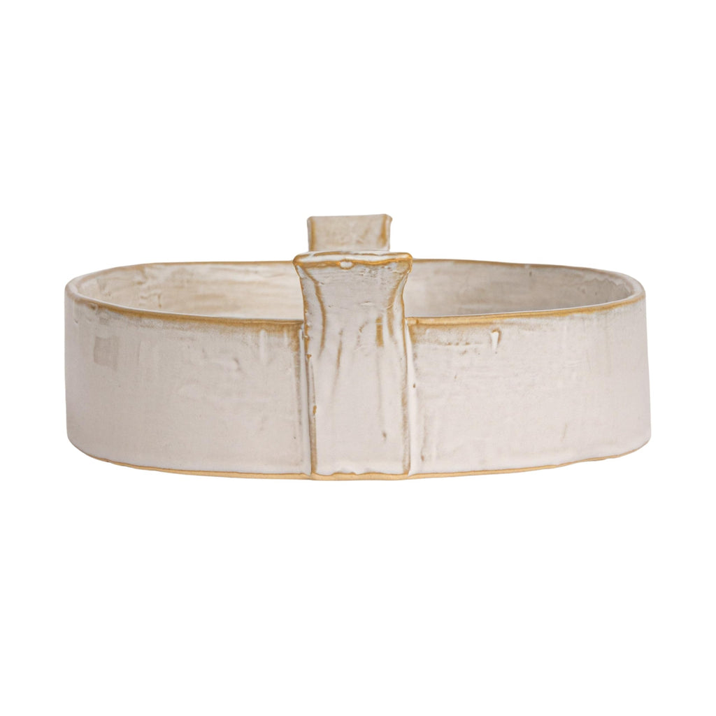Classic Elegance Stoneware Baker with Handles, White