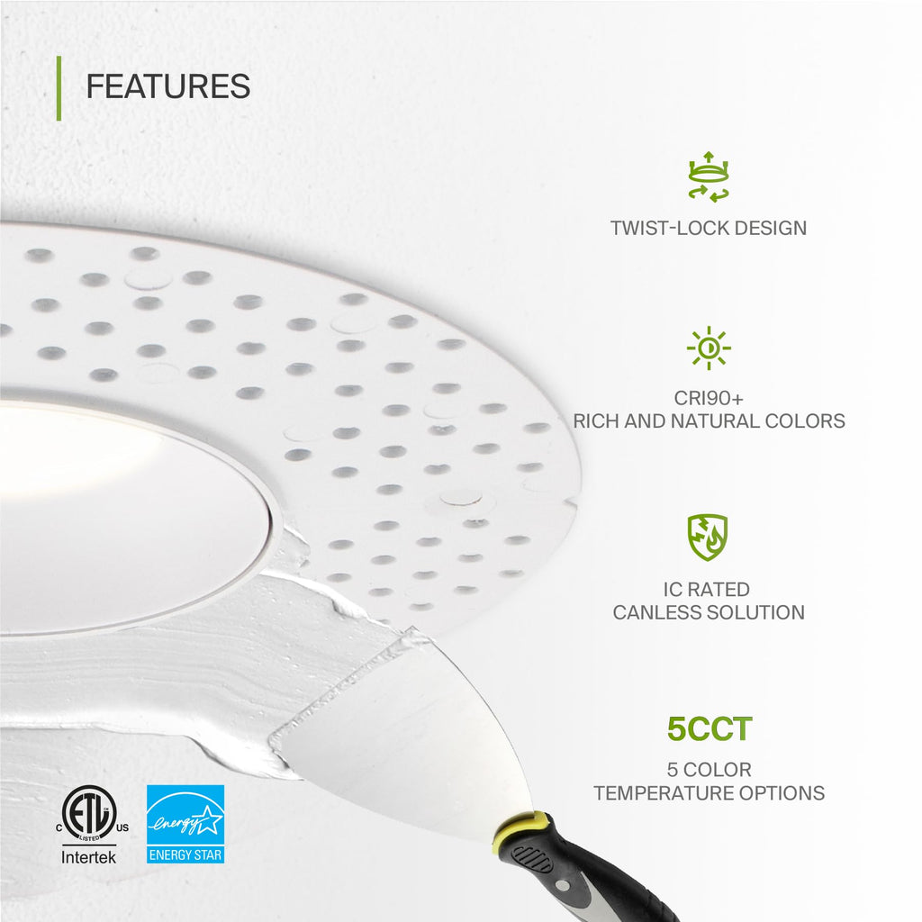 3 Inch Trimless LED Recessed Ceiling Light Fixture