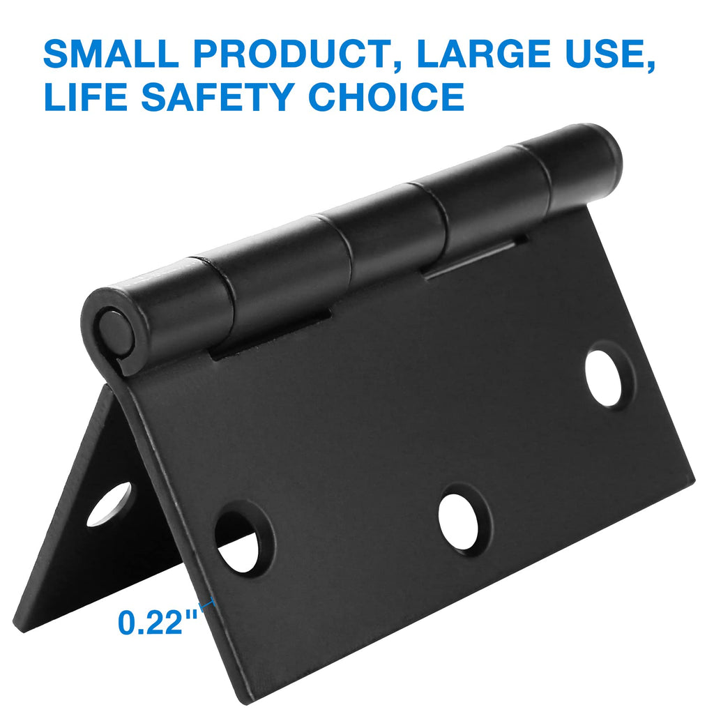Matte Black Door Hinges 3.5" x3 1/2 Inch Square 18 Pack Interior