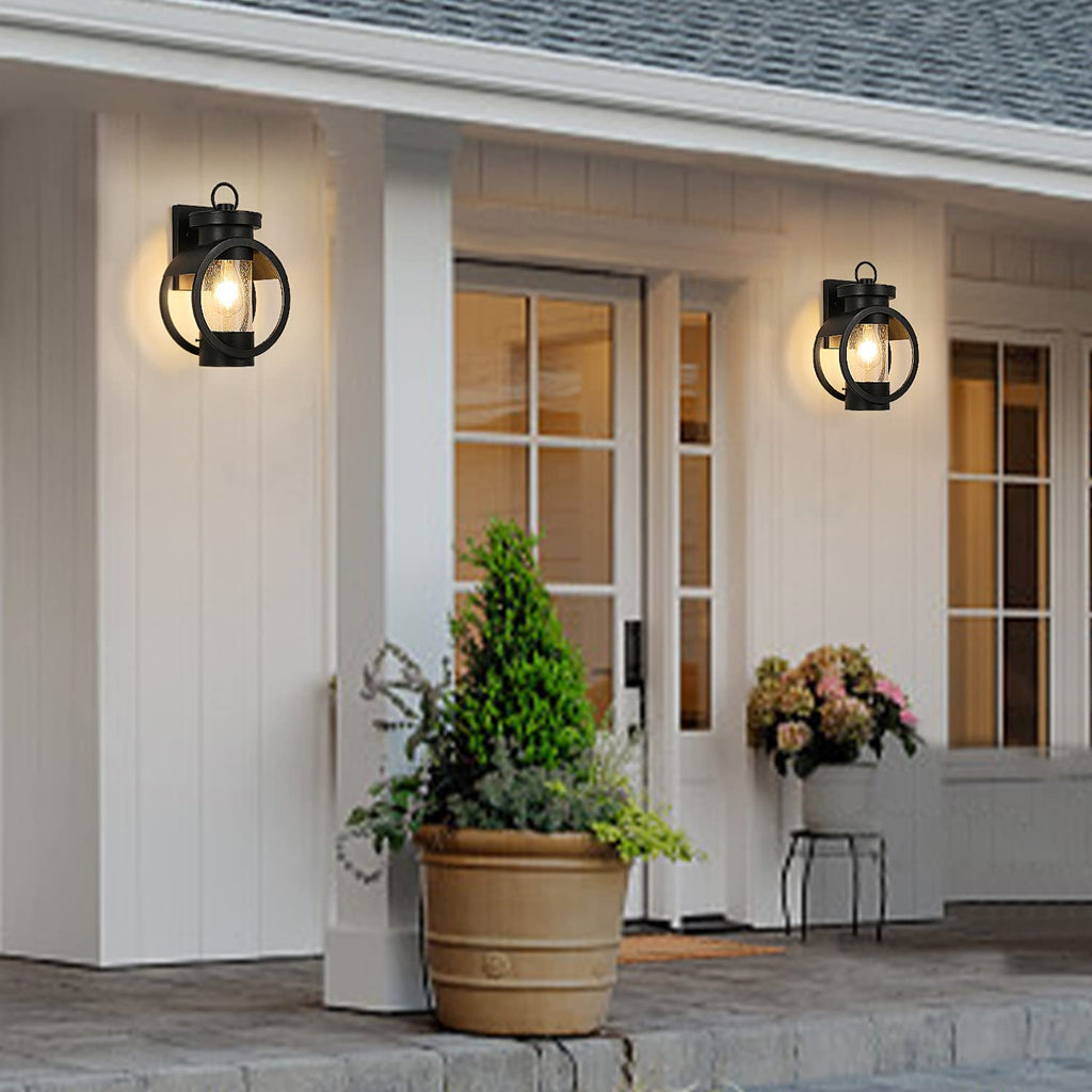 Dusk to Dawn Sensor Industrial Outdoor Wall Sconce Modern Exterior Wall Mounted Light Fixture Waterproof Outdoor Wall