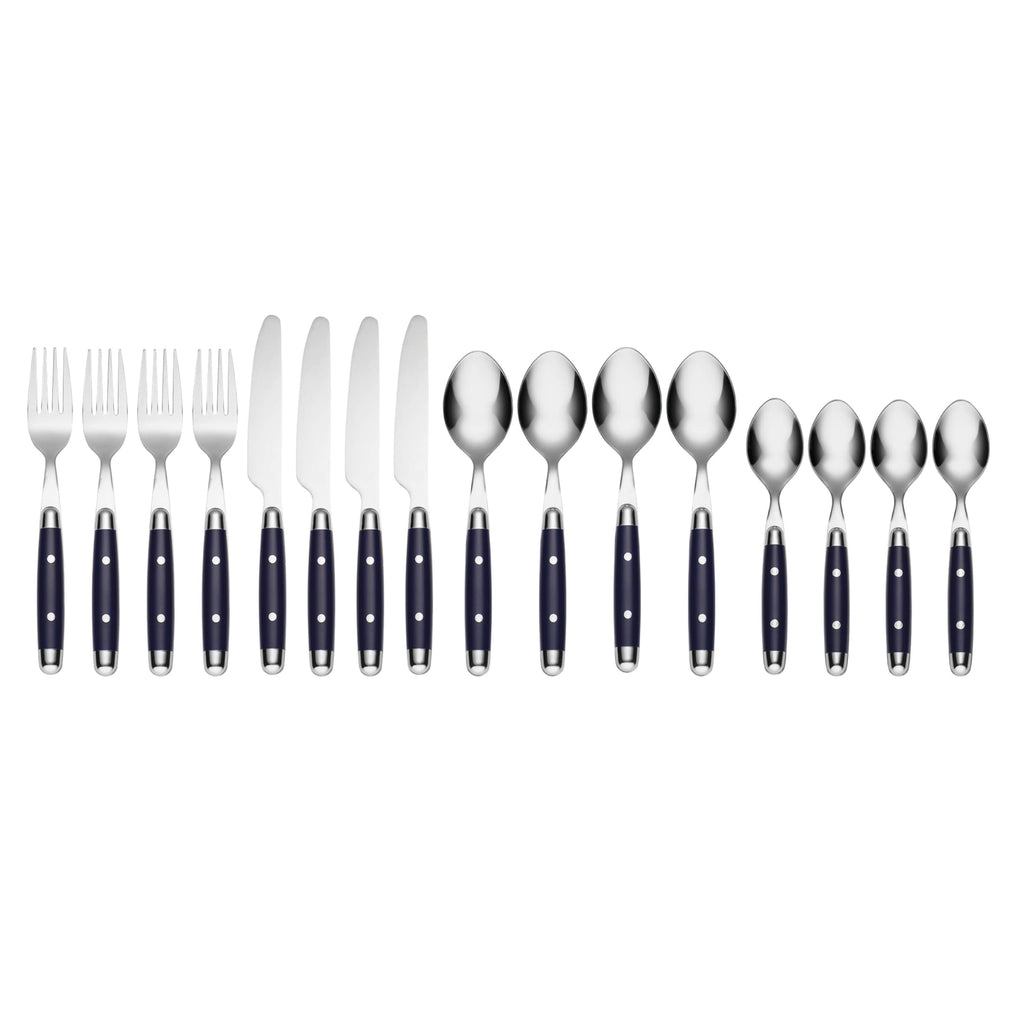 Jubilee Blue 16-Piece 18/0 Silverware Set for 4, Flatware