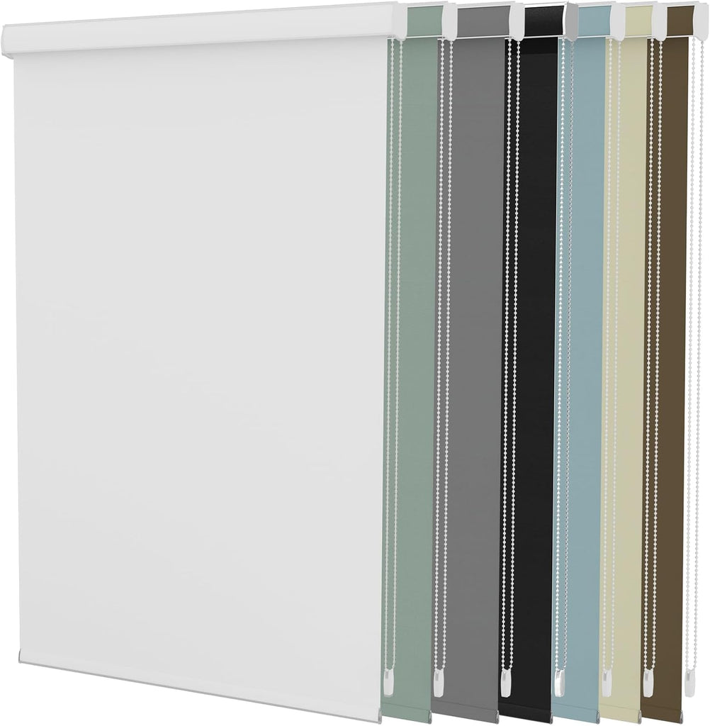 Custom Size Roller Shades Corded Blackout Binds with Valance, Light Blocking Fabric Room Darkening Customized Roller