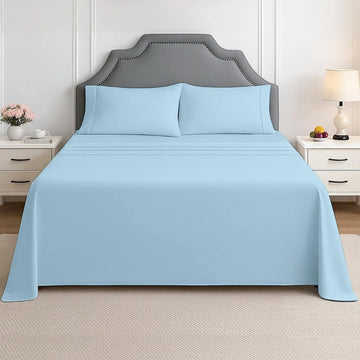 Sheet Set - 4 Piece Ultra Soft Brushed Microfiber Bed Sheets - 15" Deep Pockets, Wrinkle-Free & Breathable for