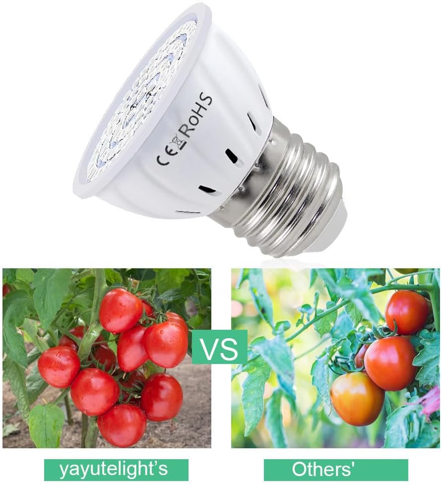 Grow Light Bulb, Full Spectrum 7W Grow Lamp (50 Watt Equiv),E26 Base Perfect for Seeding and Growing of Indoor