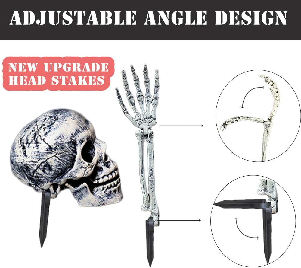 Realistic Skeleton Yard Stakes, Halloween Decorations Outdoor - Set of 3