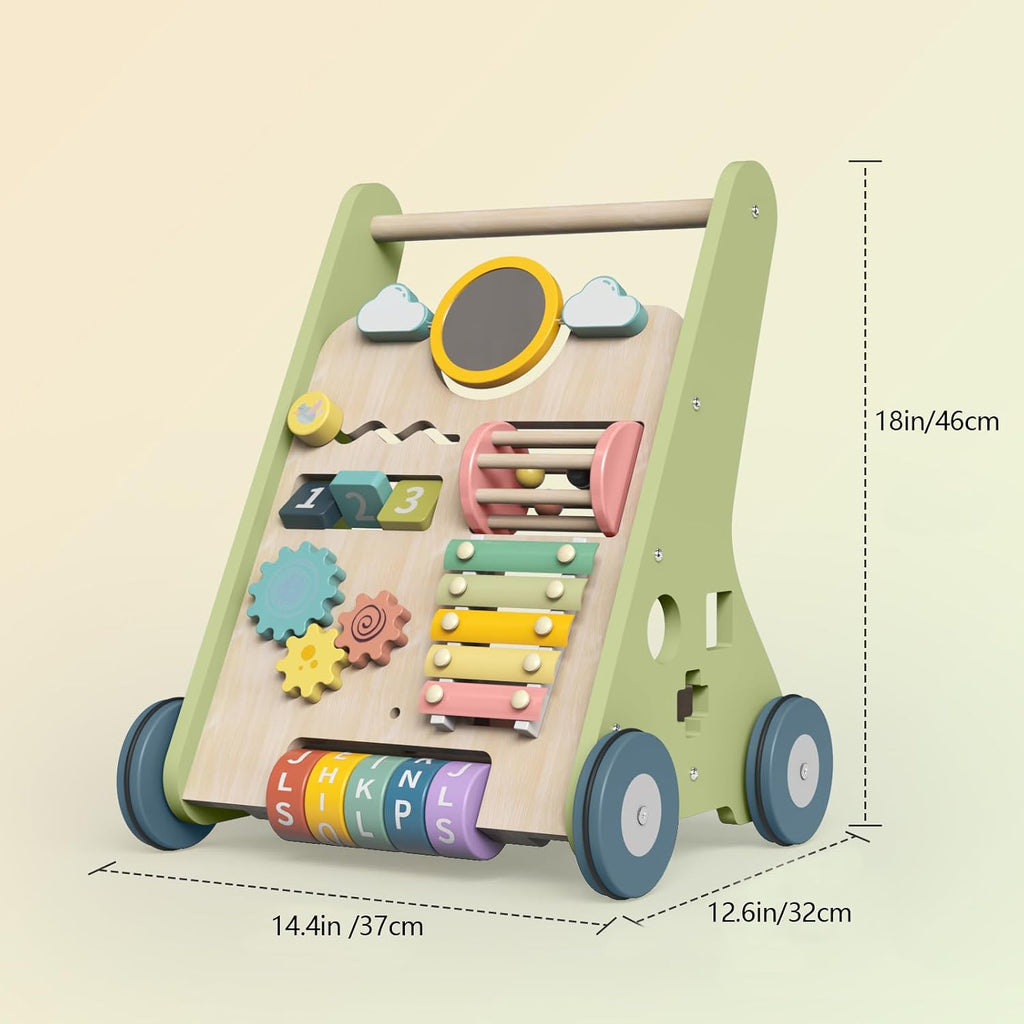Wooden Baby Walker, Montessori Push Walker for Babies 10-12 Months