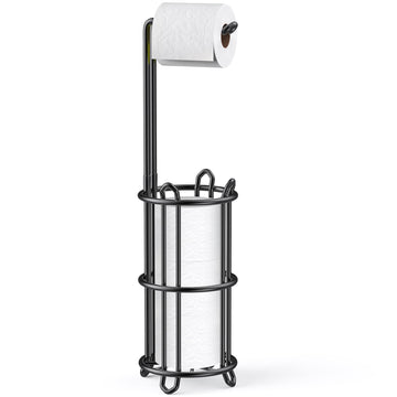 Black Toilet Paper Holder Stand, Freestanding Toilet Paper Holder