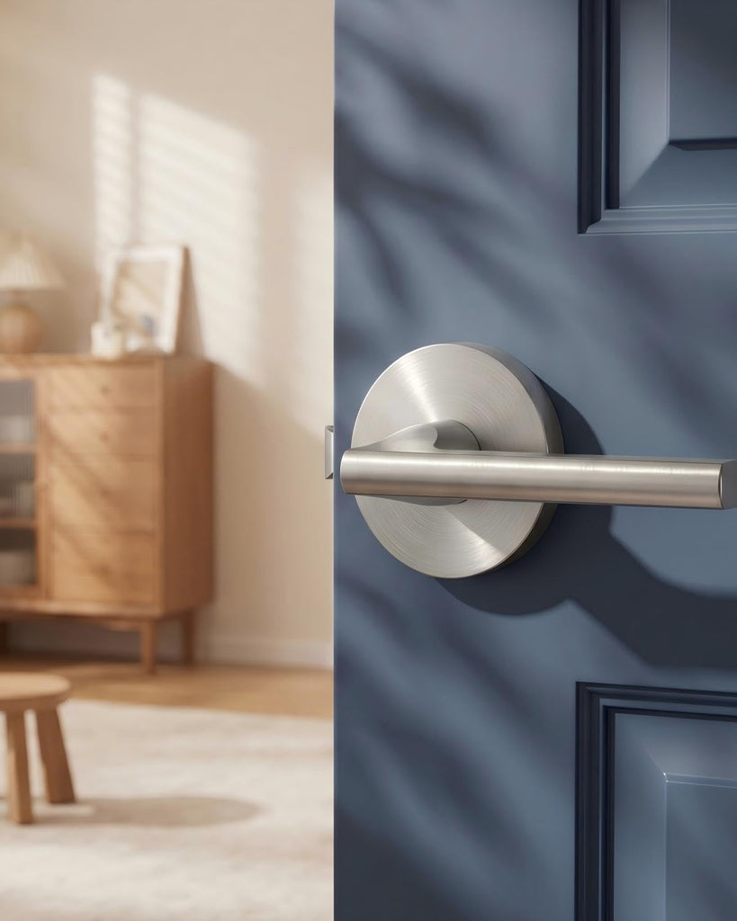 Brushed Nickel Door Handles Interior Closet Door Handle 6 Pack