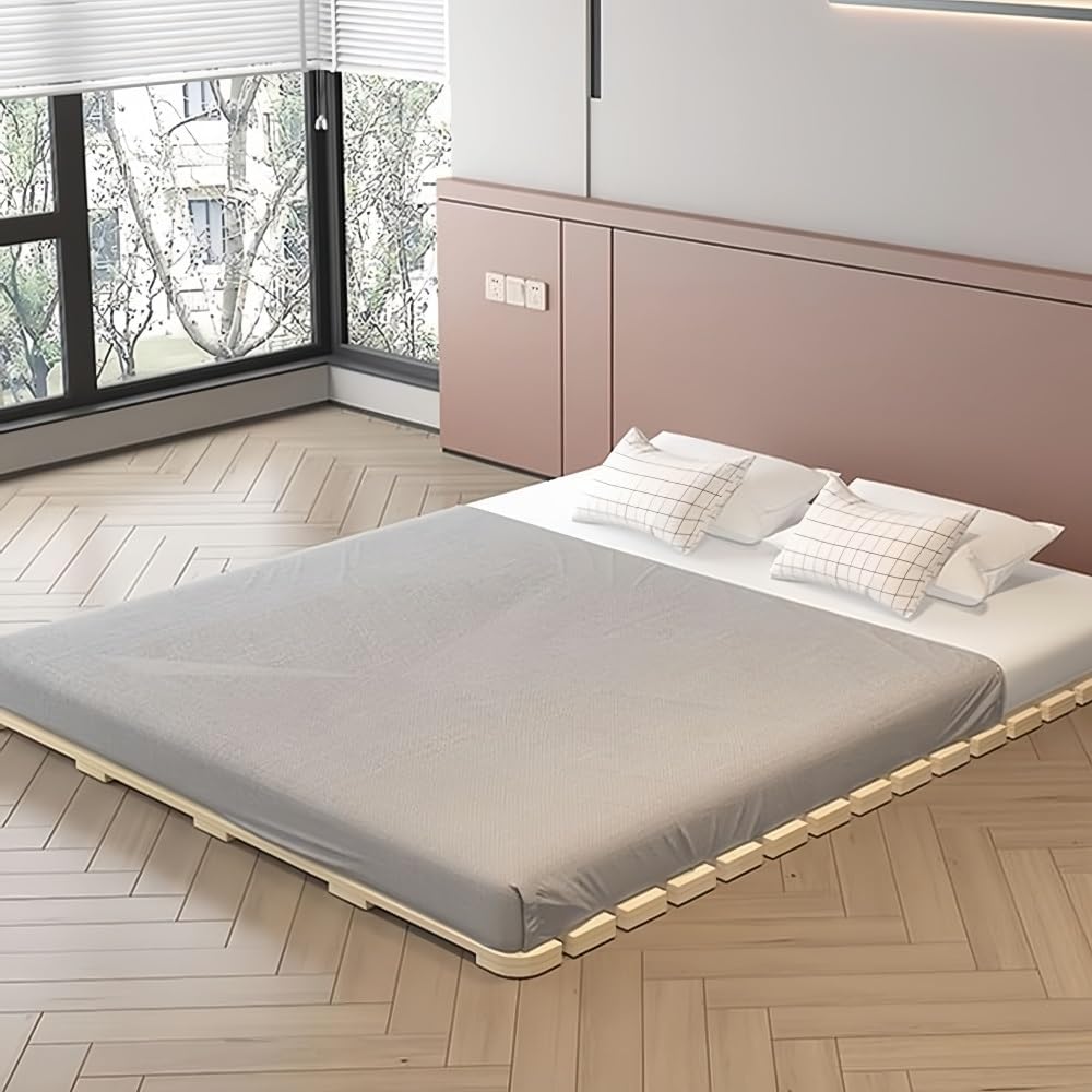 Foldable Roll-Solid Wood Bed Frame, Breathable Bed Plate, Pallet Bed Frame, Floor Bed Frame, Folding Ranked Skeleton