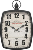 Menterry Large Retro Rectangle Wall Clock, Black Antique Vintage Style