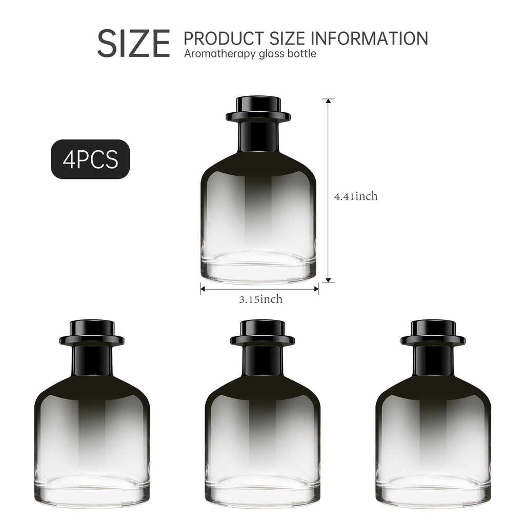200ml Glass Bottle Reed Diffuser Bottles Fragrance Accessories 4pcs