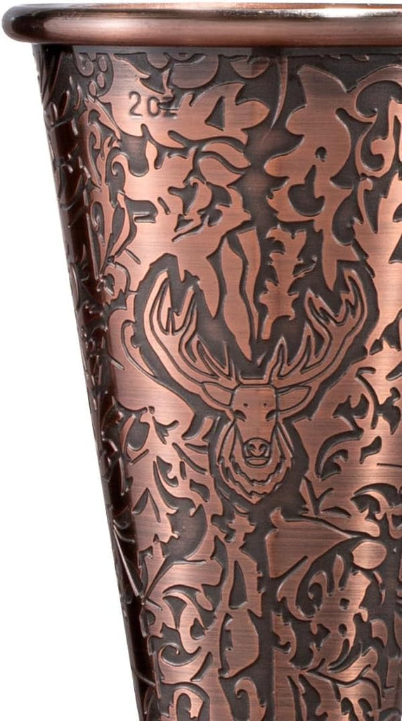 3D Etched 18-Piece Bartender Kit Stainless Steel Boston Cocktail Shaker Set Copper Plated Bartending Tools Suit - Set of 18