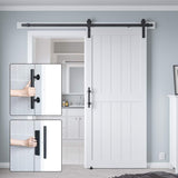 36in x 84in MDF Sliding Barn Door with 6.6ft Barn Door Hardware Kit & Handle, Pre-Drilled Holes Easy