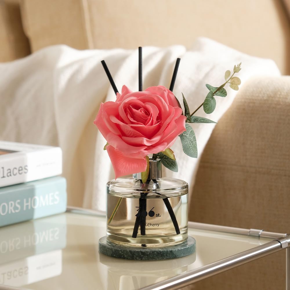Rose Flower Reed Diffuser, Vanilla Lavender, 200ml(6.7oz) / Reed Diffuser Sets, Home Fragrance, Scented Oils, Home &
