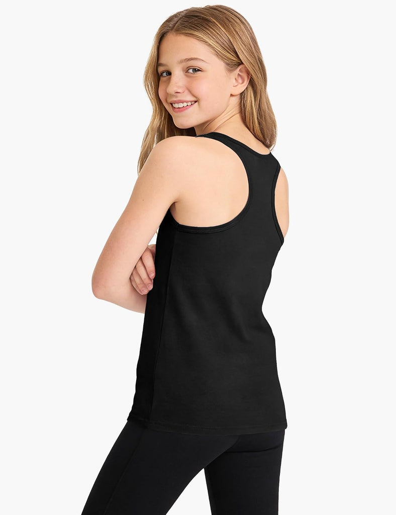 Girls Tank Tops Kids Cotton Sleeveless Racerback Athletic Shirts