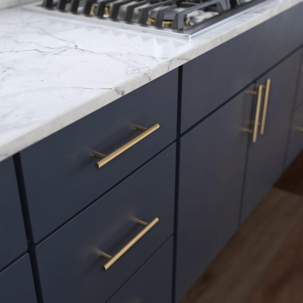 ) - Champagne Bronze Cabinet Handles, 5-1/16 Inch Hole Center, Modern Pulls for Drawers, Kitchen Cabinet Door