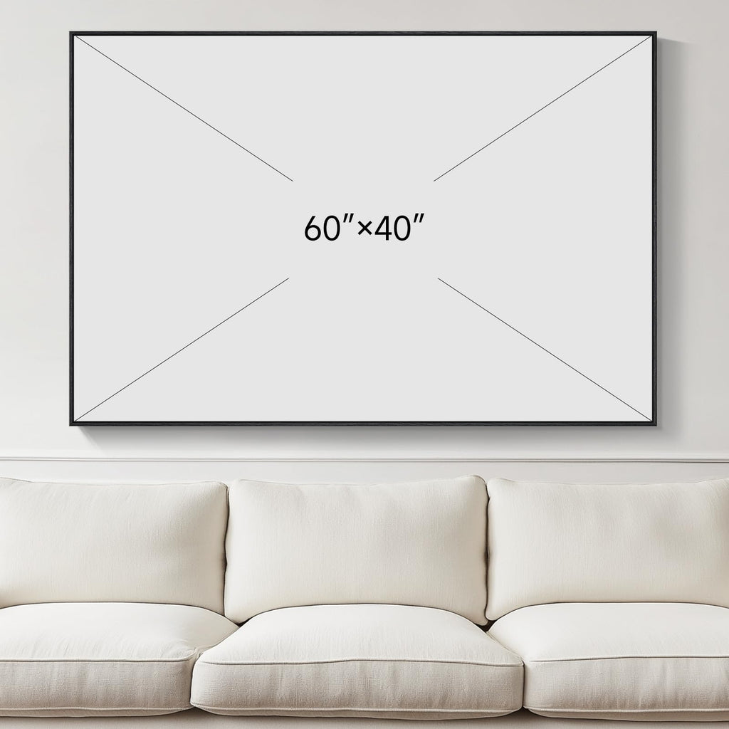 Extra Large Framed Geometric Abstract Wall Art, 60x40 In