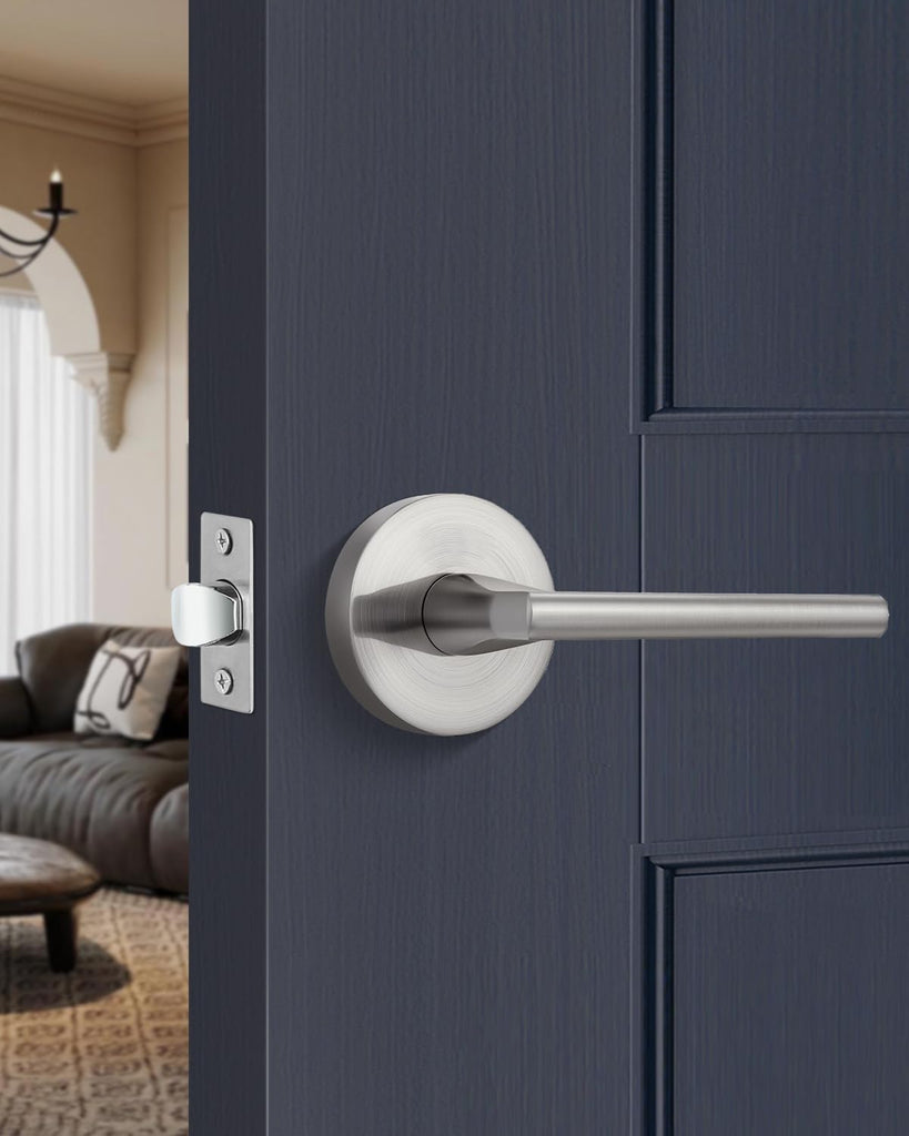 Brushed Nickel Door Handles Interior Closet Door Handle 6 Pack