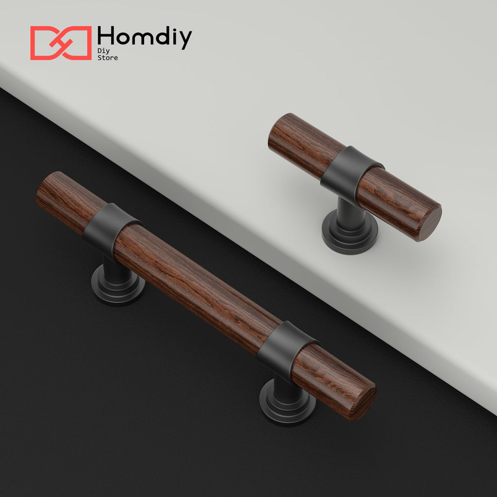 10 Pack 5 Inch Hole Center Wood Cabinet Pulls Black Cabinet Handles