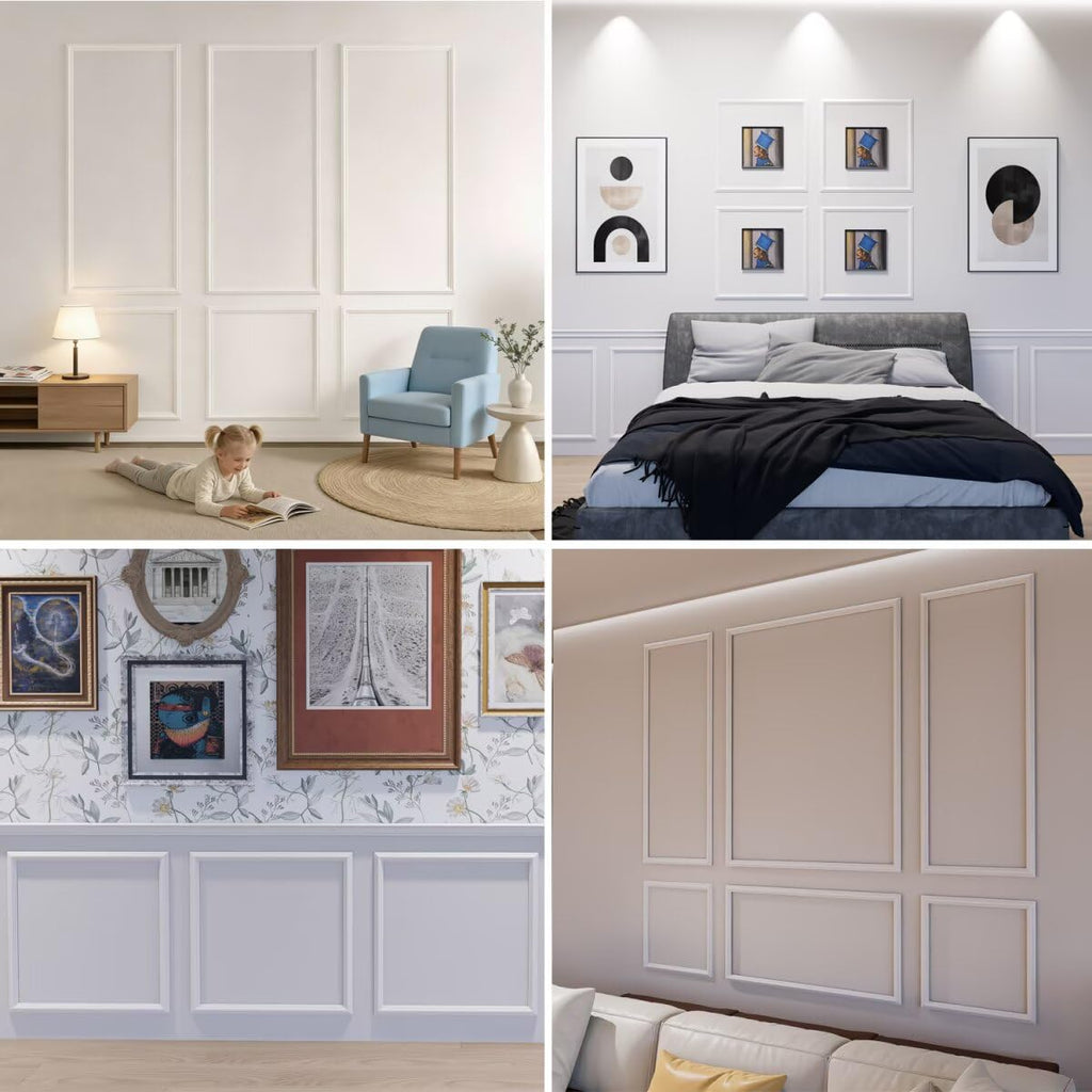 Peel and Stick Wall Molding Kit, 6 Large Frames, 54 x 24 Inch