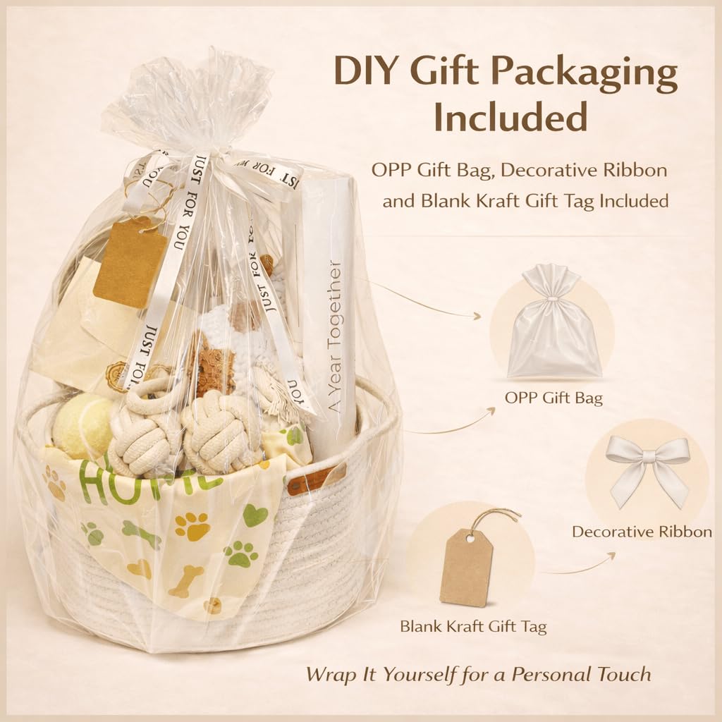 Puppy Welcome Home Gift Box - New Puppy Gift Basket with Toys, Slow Feeder & Milestone Card, Perfect Puppy Starter