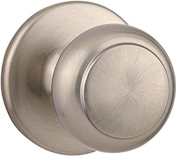 Cove Interior Passage Door Knob, Handle For Closet and Hallway Doors, Non-Locking Doorknob in Satin Nickel, with