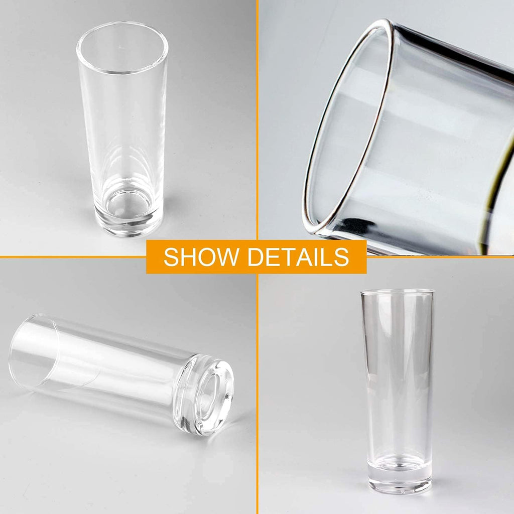 Glass Drinking Glasses 10 oz, Clear Highball Cocktail Glasses - Set of 12 with Heavy Base for Beverages, Juice