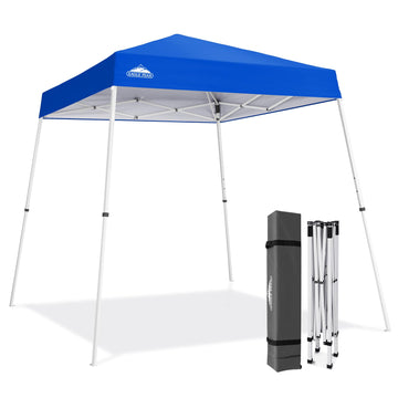 8x8 Slant Leg Pop Up Canopy Tent, Blue