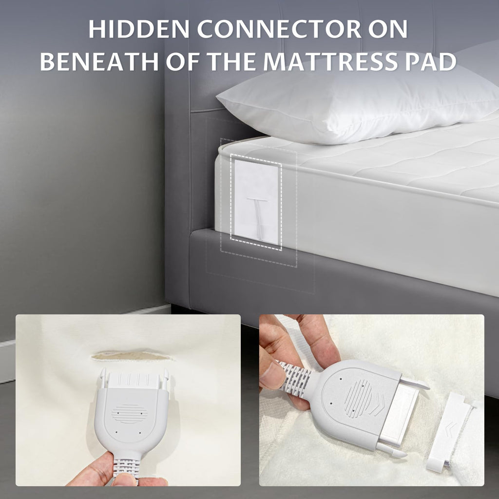 Multi-Zone Heated Mattress Pad King, Quilted Surface, Preheat & Memory