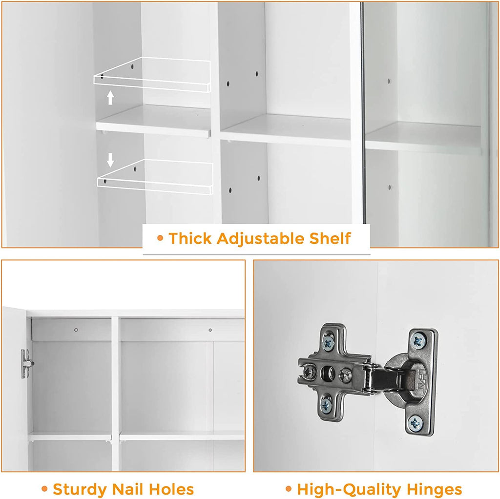 Medicine Cabinet Bathroom Mirror Cabinet with 3 Door 27.6x23.62 Inch Bathroom Wall Cabinet with Mirror Wall Mirror