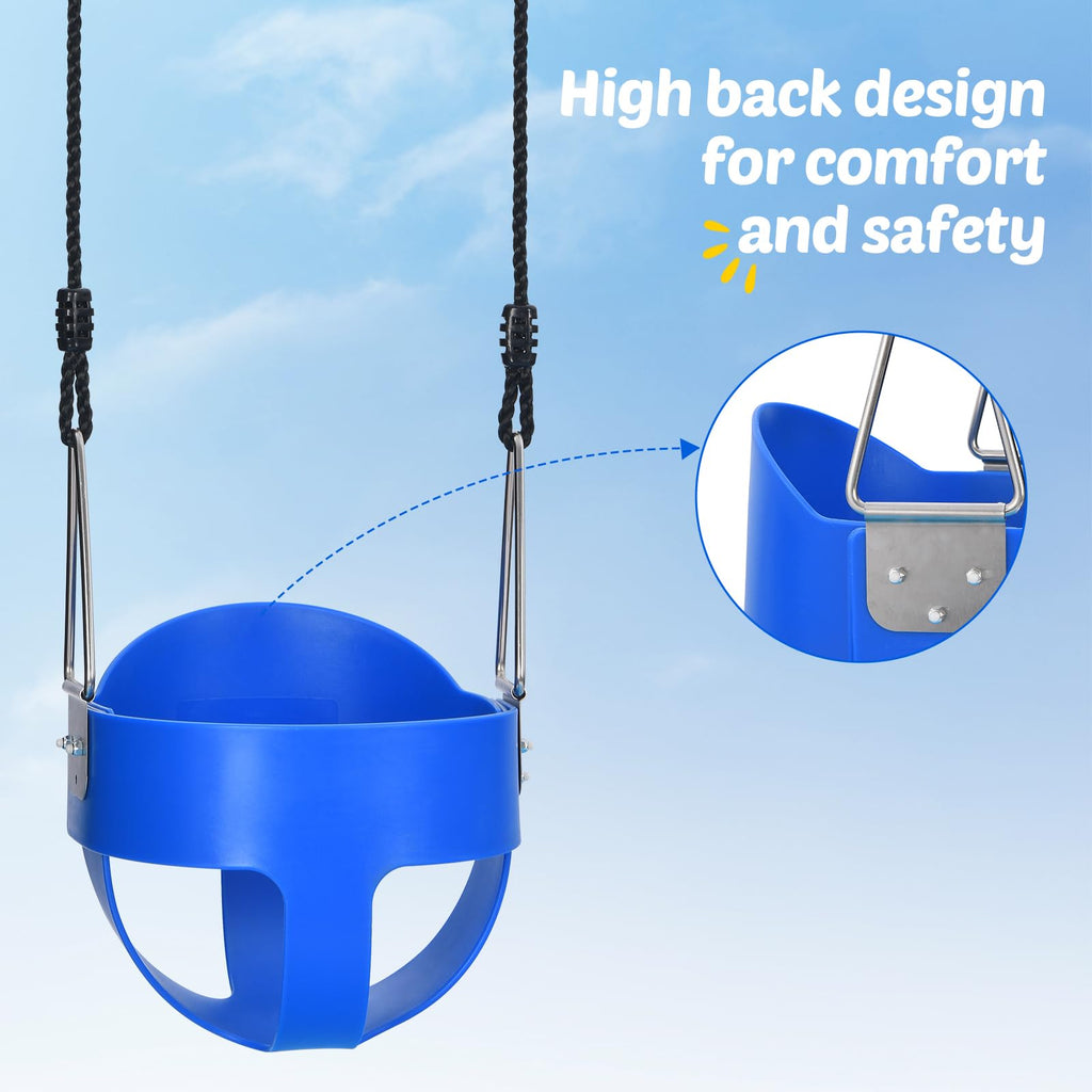 Swing Sets for Backyard, 440lbs A-Frame with Saucer & Toddler Swing