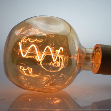 4W Dimmable LED Vintage Edison Light Bulb 40W Equivalent G125 Amber Glass Spiral Filament Decorative Lamp