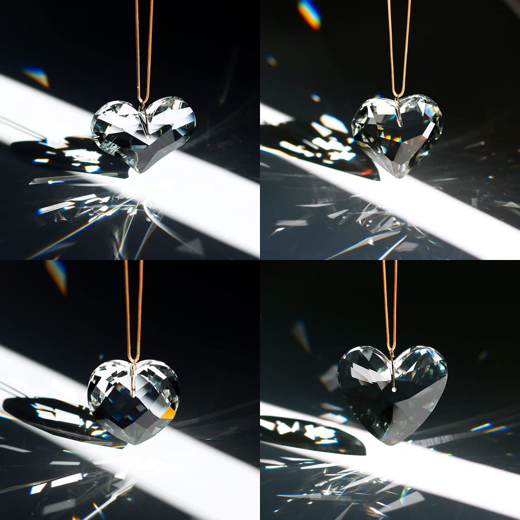 5pcs Heart Crystal Prisms Suncatcher Ornament Pendant Gifts