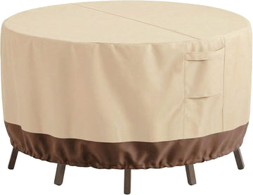Patio Outdoor Furniture Covers Waterproof, Round Outdoor Table Cover | Heavy Duty 600D Oxford Patio Table and Chairs