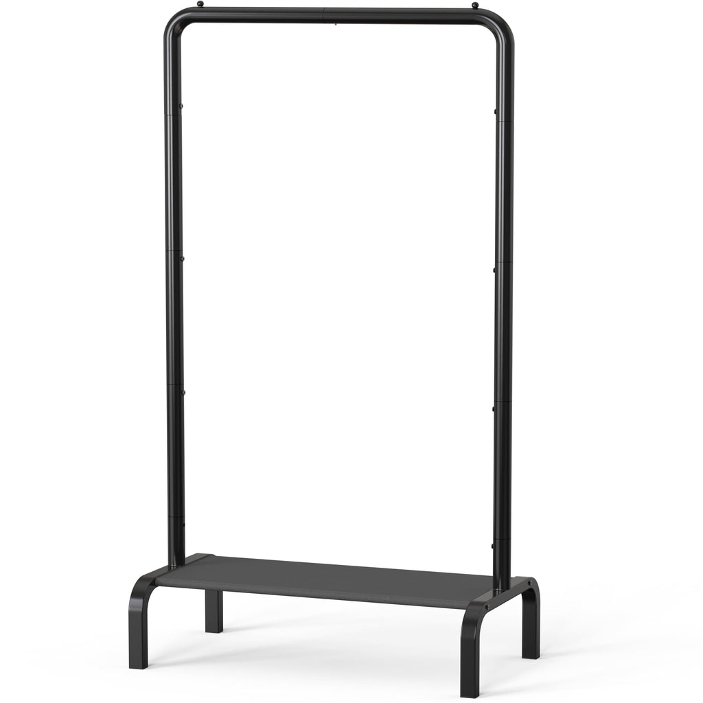 30" W Narrow Freestanding Garment Rack with Shelves, Black