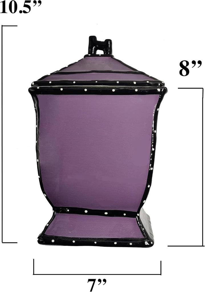Tuscany Hand Painted Ruffle Purple Cookie Jar, Ceramic Cookie Jar with Lid and and Rubber Seal, Food Storage Jar
